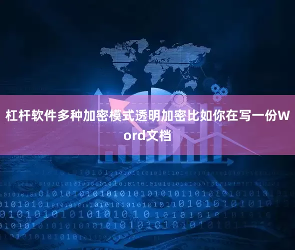 杠杆软件多种加密模式透明加密比如你在写一份Word文档